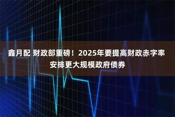 鑫月配 财政部重磅！2025年要提高财政赤字率 安排更大规模政府债券