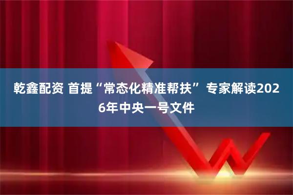 乾鑫配资 首提“常态化精准帮扶” 专家解读2026年中央一号文件