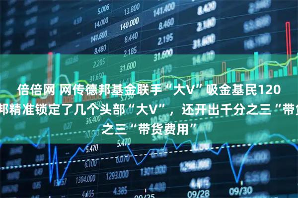 倍倍网 网传德邦基金联手“大V”吸金基民120亿：德邦精准锁定了几个头部“大V”，还开出千分之三“带货费用”